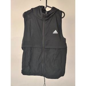 (V) Adidas climalite Women vest jacket running lightweight adjustable sz L